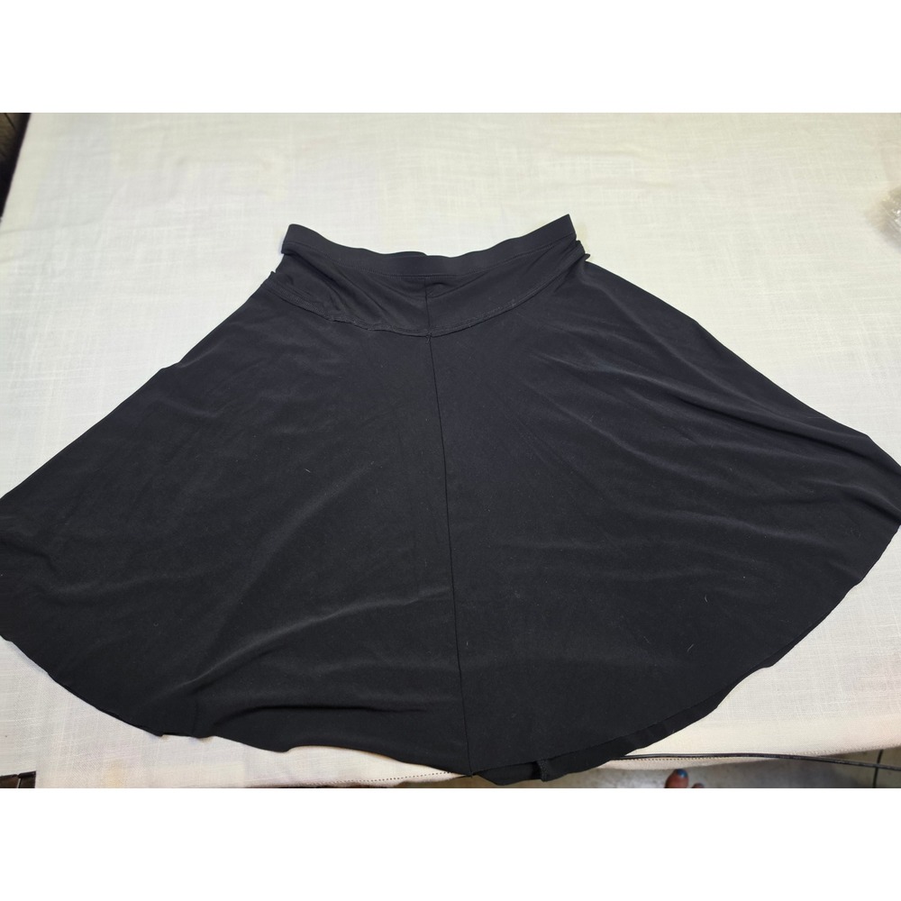 A. Byer Black Skater Skirt Size L Stretchy Flared Mini Pull On Made in USA